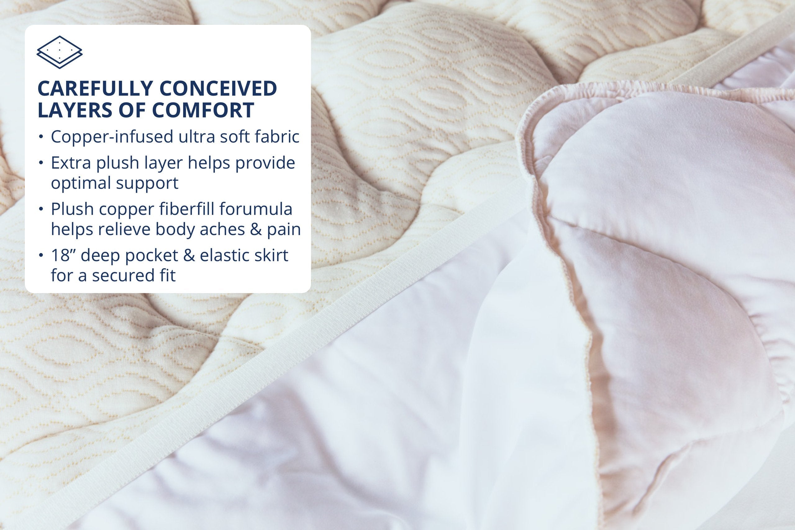 Copper Pillow Top Mattress Pad