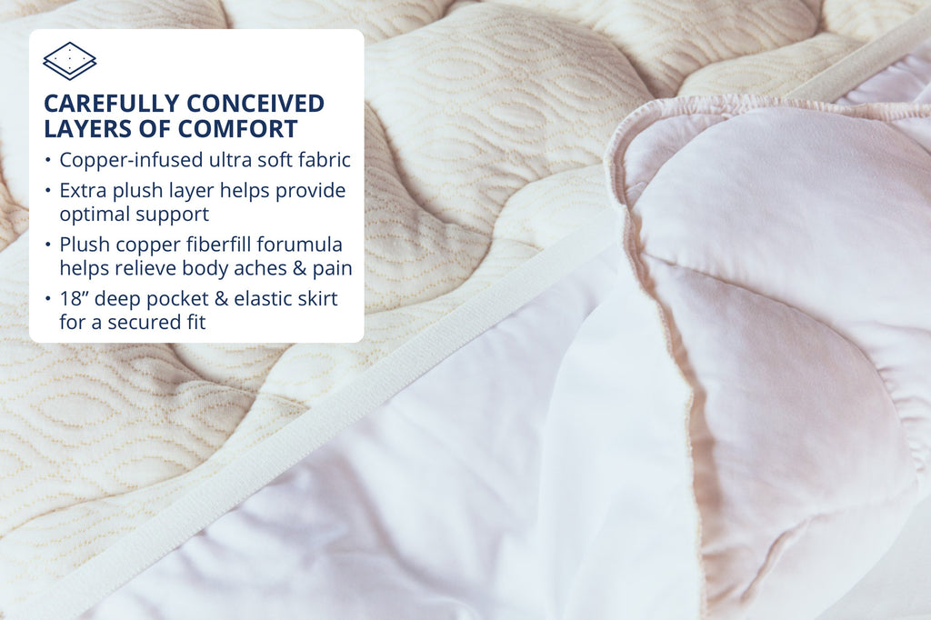 Copper Pillow Top Mattress Pad