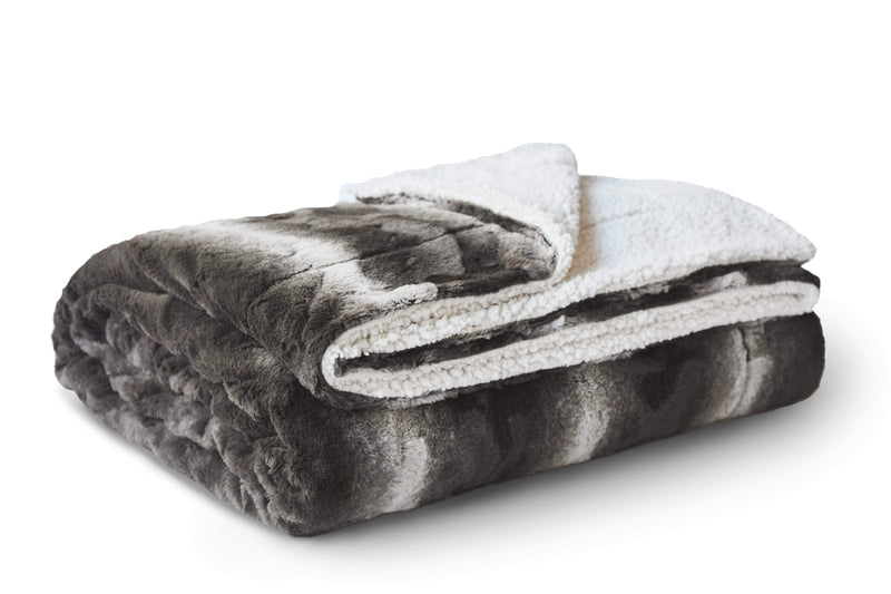 Reversible Faux Fur Sherpa Blanket