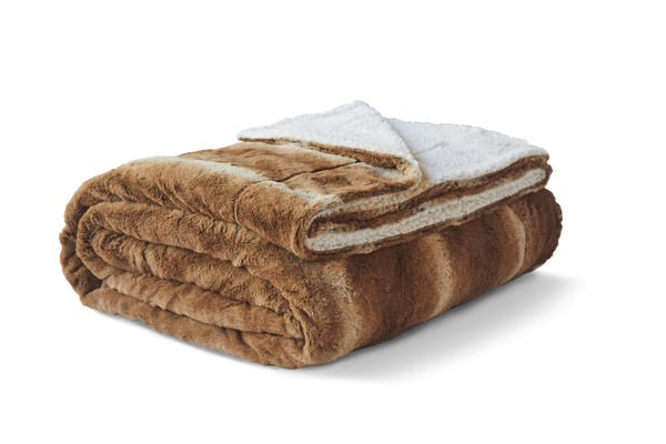 Reversible Faux Fur Sherpa Blanket (No Script)