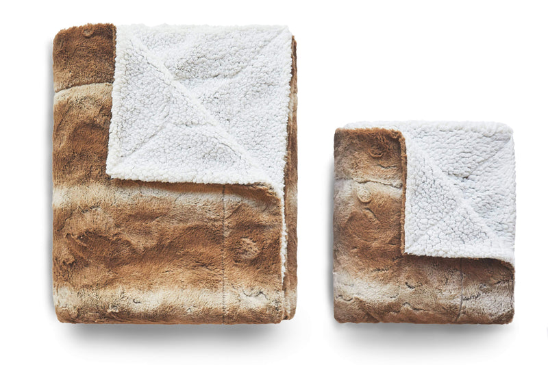 Reversible Faux Fur Sherpa Blanket